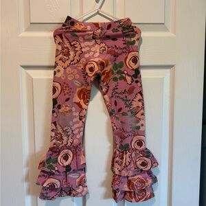 Floral Ruffle Kids Leggings
